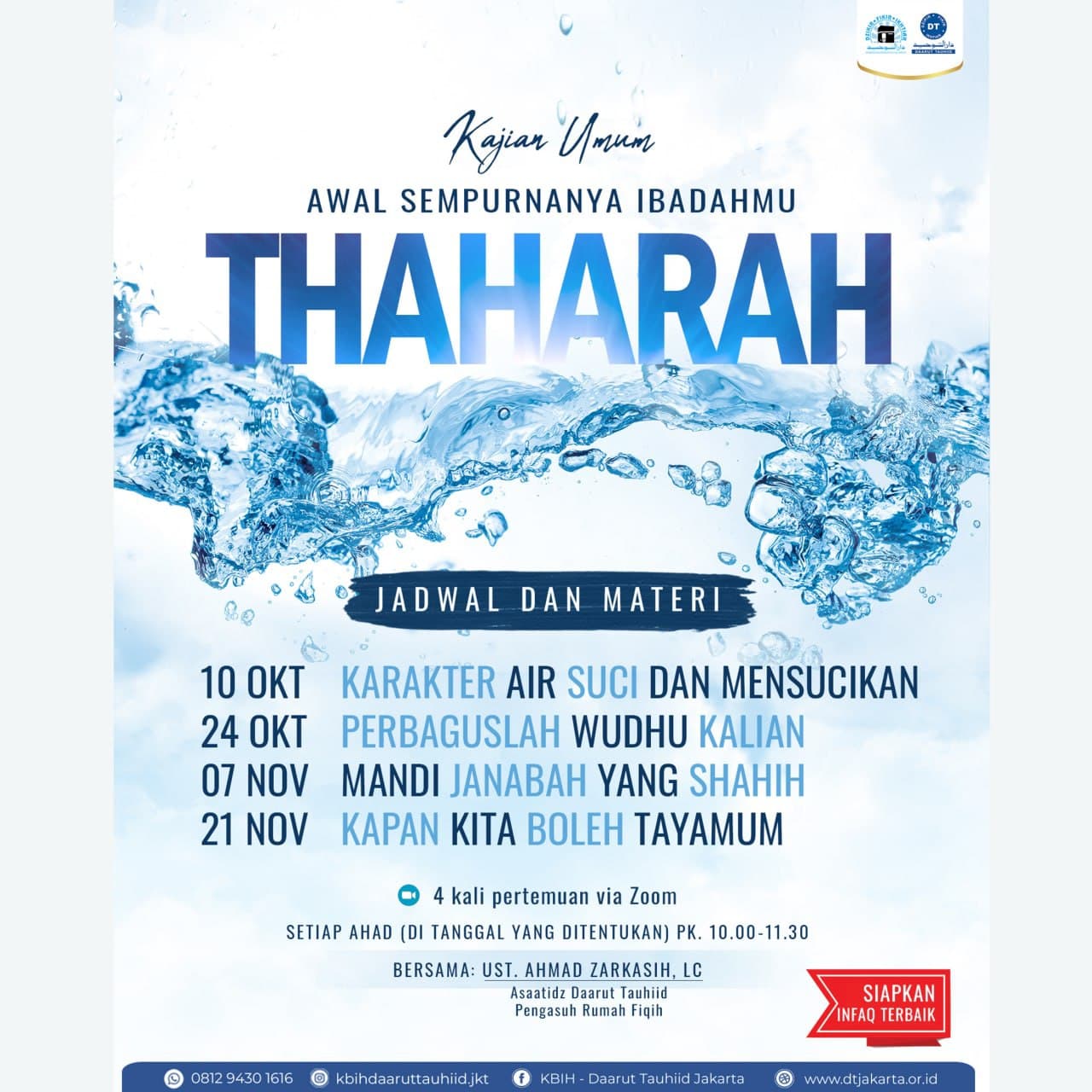 Kajian Thaharah KBIHU DT Jakarta; Awal Sempurnanya Ibadahmu
